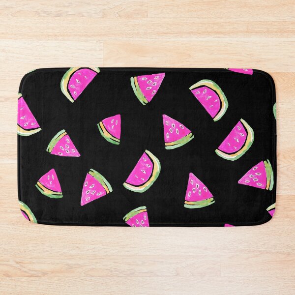 Item preview, Watercolor Watermelon Slices in Pink &Green on black designed and sold by aneladesigns.