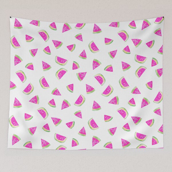 Item preview, Watercolor Watermelon Slices in Pink &Green on white designed and sold by aneladesigns.