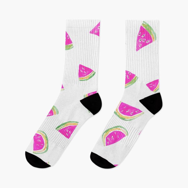 Item preview, Watercolor Watermelon Slices in Pink &Green on white designed and sold by aneladesigns.