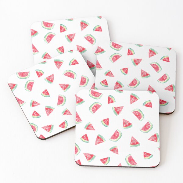 Item preview, Watercolor Watermelon Slices in Pink &Green on white designed and sold by aneladesigns.