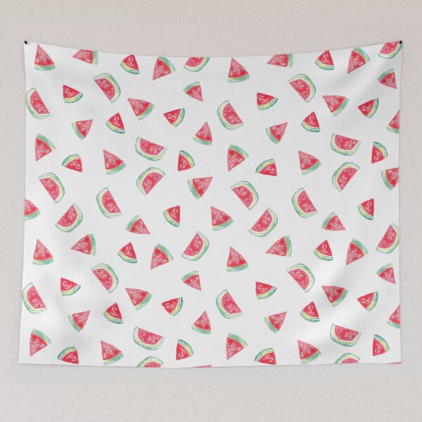 Item preview, Watercolor Watermelon Slices in Pink &Green on white designed and sold by aneladesigns.