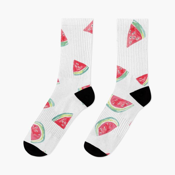 Item preview, Watercolor Watermelon Slices in Pink &Green on white designed and sold by aneladesigns.