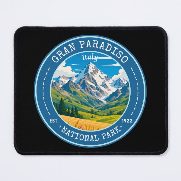 Item preview, Gran Paradiso National Park in Italy, Vintage Travel Art Circle Emblem designed and sold by MaateoDesign.