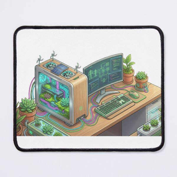 Item preview, Cyberpunk Desktop Computer Programming Geek Art designed and sold by caffeinepixels.