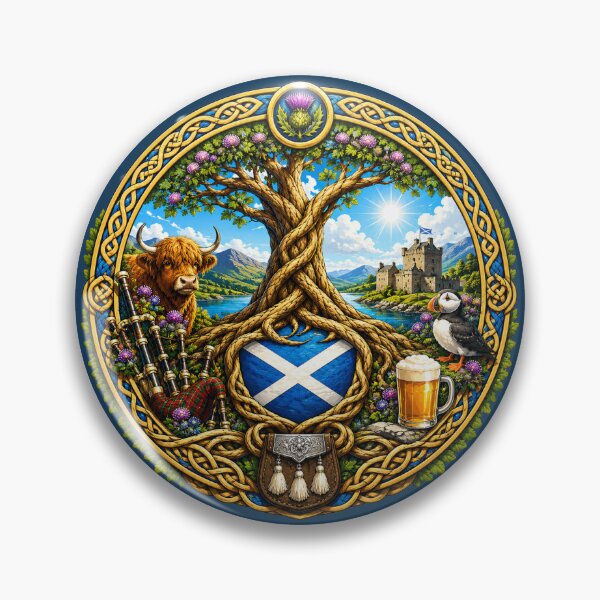 Item preview, Scotland Celtic Tree of Life - Highland Emblem designed and sold by Myra365Art.