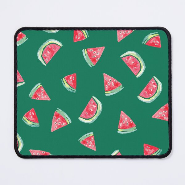 Item preview, Watercolor Watermelon Slices in Pink &Green on green designed and sold by aneladesigns.