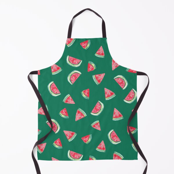 Item preview, Watercolor Watermelon Slices in Pink &Green on green designed and sold by aneladesigns.
