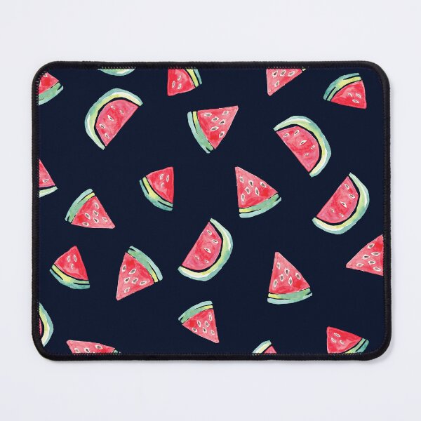 Item preview, Watercolor Watermelon Slices in Red &Green on black designed and sold by aneladesigns.