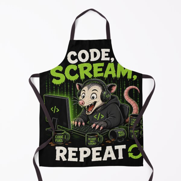 Item preview, Code Scream Repeat Funny Programmer Possum – Coding Developer Retro Tech Humor Design designed and sold by PatysArt.