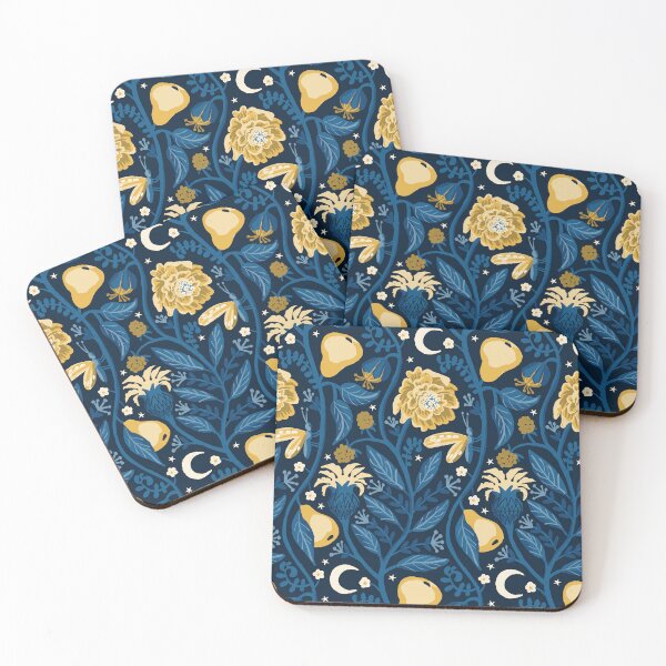Item preview, Midnight Fruit Garden - Blue, Yellow and Ochre designed and sold by kobyakov.