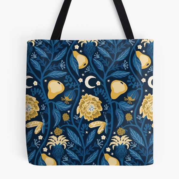 Item preview, Midnight Fruit Garden - Blue, Yellow and Ochre designed and sold by kobyakov.