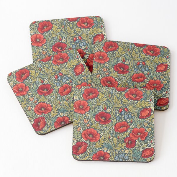 Item preview, Vintage botanical pattern with poppies designed and sold by Cozy Beam Studio.