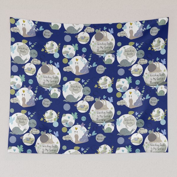 Item preview, Watching Snails Is My Group Therapy, Funny Snail Pattern designed and sold by Vibria Pattern Studio.