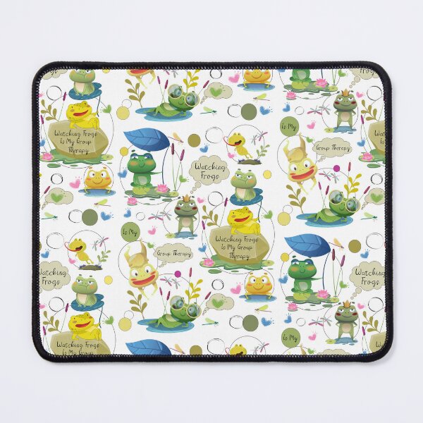 Item preview, Watching Frogs Is My Group Therapy, Funny Frog Pattern designed and sold by Vibria Pattern Studio.