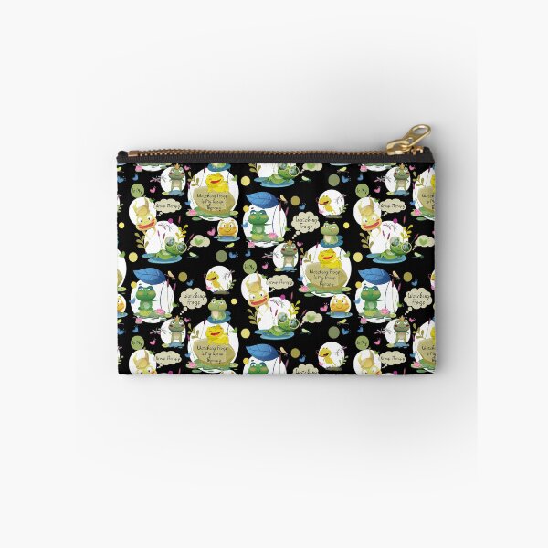 Item preview, Watching Frogs Is My Group Therapy, Funny Frog Pattern designed and sold by Vibria Pattern Studio.