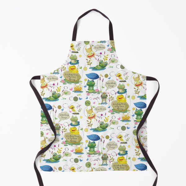 Item preview, Watching Frogs Is My Group Therapy, Funny Frog Pattern designed and sold by Vibria Pattern Studio.