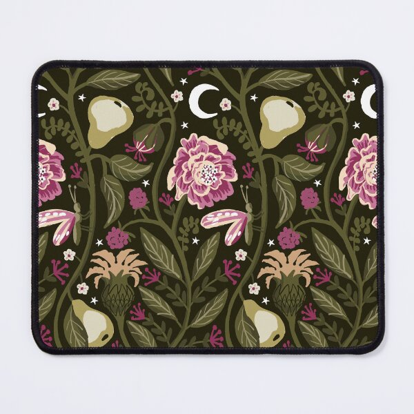 Item preview, Midnight Fruit Garden - Fuchsia and Olive Green designed and sold by kobyakov.