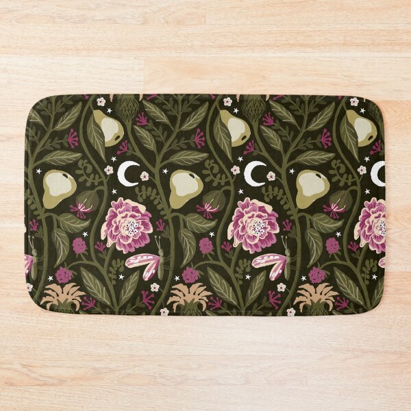 Item preview, Midnight Fruit Garden - Fuchsia and Olive Green designed and sold by kobyakov.