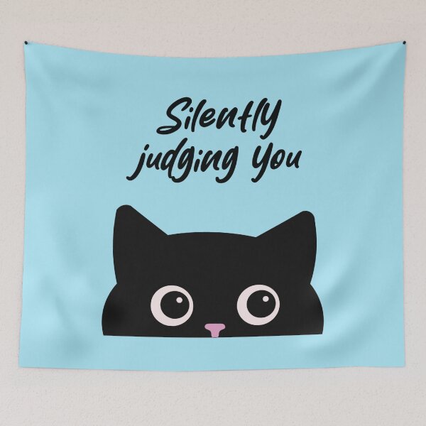 Item preview, Silently Judging You Black Cat Side Eye Funny Cat Design designed and sold by Hallowed Artistry.