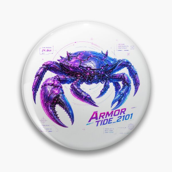Item preview, Armor Tide 2101 Cyber Crab – Neon Biomechanical Assault Crustacean Design designed and sold by FusiTink.