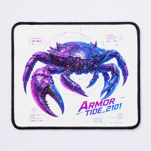 Item preview, Armor Tide 2101 Cyber Crab – Neon Biomechanical Assault Crustacean Design designed and sold by FusiTink.