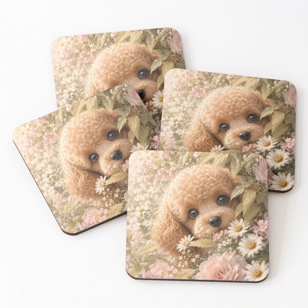 Item preview, Cute Toy Poodle Among Roses designed and sold by ManJiangHong.