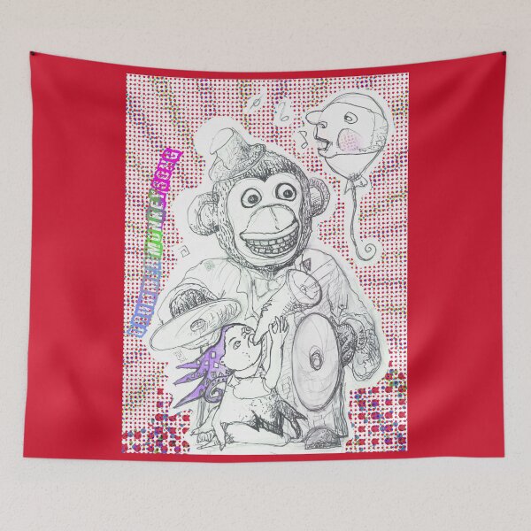 Item preview, Drummer Monkey Song With Musical Pierrot & Singing Balloon (Drawing by ACCI) designed and sold by VanyssaGraphics.