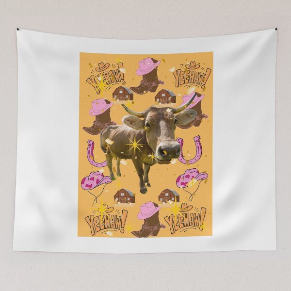 Item preview, Yeehaw cow in pink art designed and sold by Extremeallie.