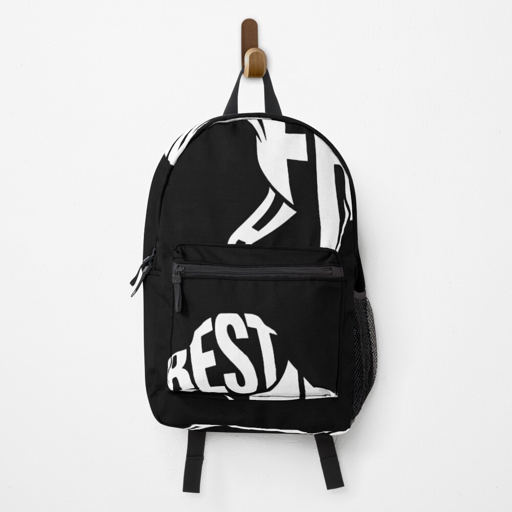 Best Friend Dog Typography Silhouette Art on a backpack