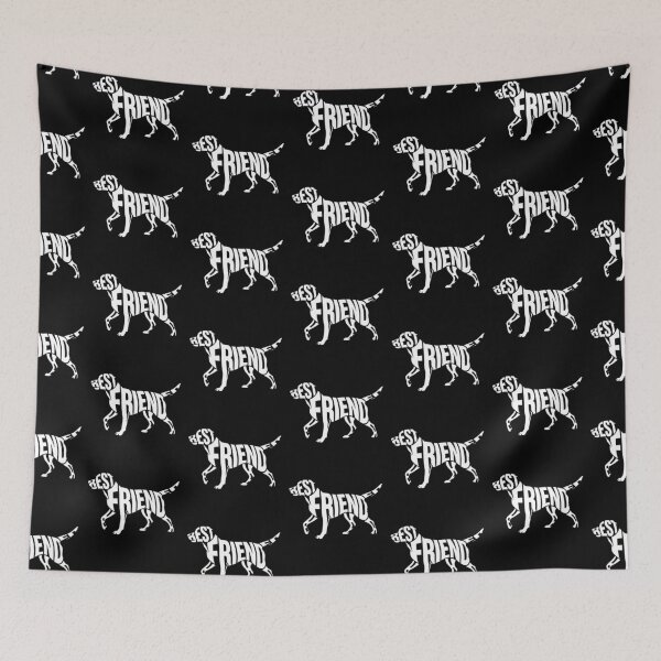 Item preview, Best Friend Dog Typography Silhouette Art designed and sold by PlanetEye Designs.