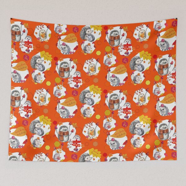 Item preview, Funny Hedgehog Autumn Pattern For Zoologists designed and sold by Vibria Pattern Studio.