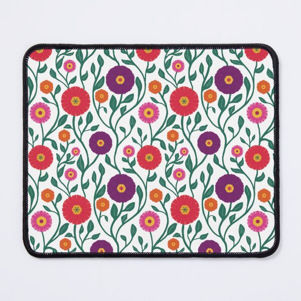 Item preview, Mid-Century Vine Flower Pattern | Garden Garland White designed and sold by ginalouisalynn.
