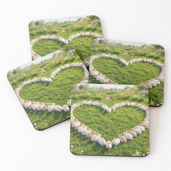 Item preview, Nature's Love Embrace – Cute Bunnies in Flower Meadow Heart designed and sold by lovelistivkaa.