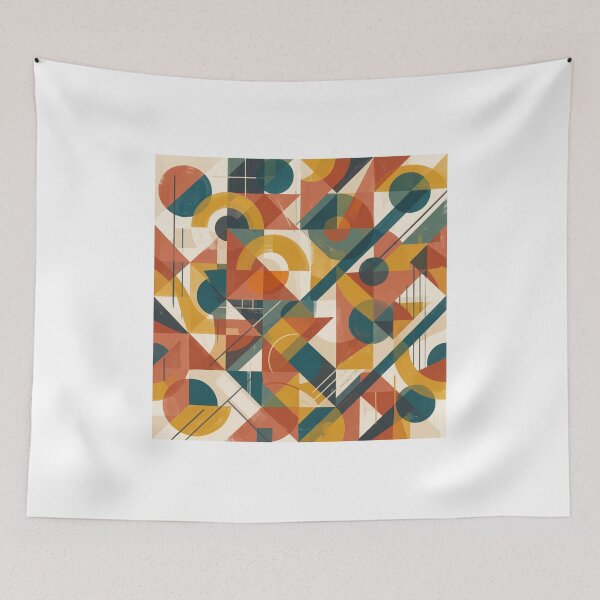 Item preview, Modern Geometric Abstract Terracotta Teal Pattern Art designed and sold by ryanguas.