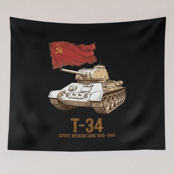 Item preview, T-34 Soviet Medium Tank Vintage Military Blueprint designed and sold by flamini.