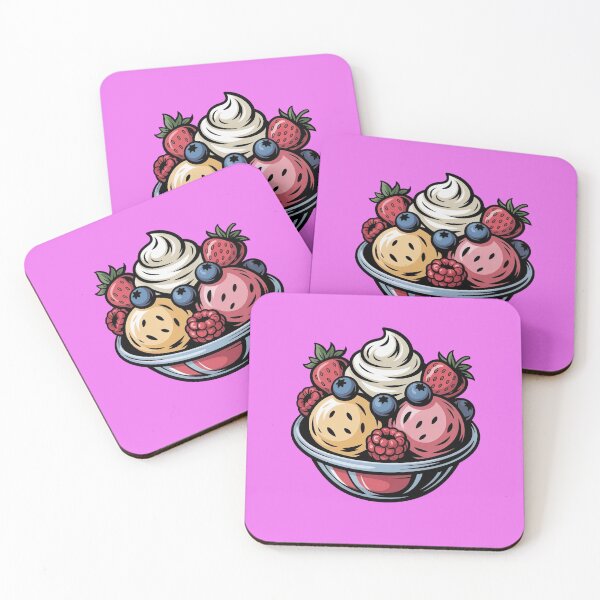 Item preview, Colorful Fruit Sundae Summer Dessert Illustration designed and sold by WikaKowalczyk.