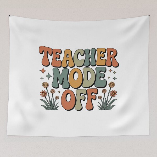 Item preview, Teacher Mode Off Retro Floral Teacher designed and sold by CreativeTag.