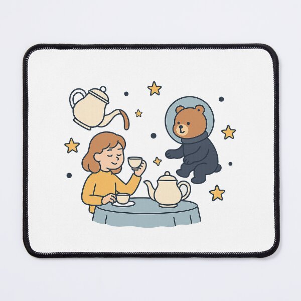 Item preview, Whimsical Space Tea Party with Floating Teapots designed and sold by Inklyst.