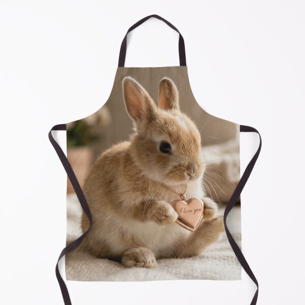 Item preview, Adorable Baby Bunny Presenting Gold Heart Locket - "I Love You" designed and sold by lovelistivkaa.