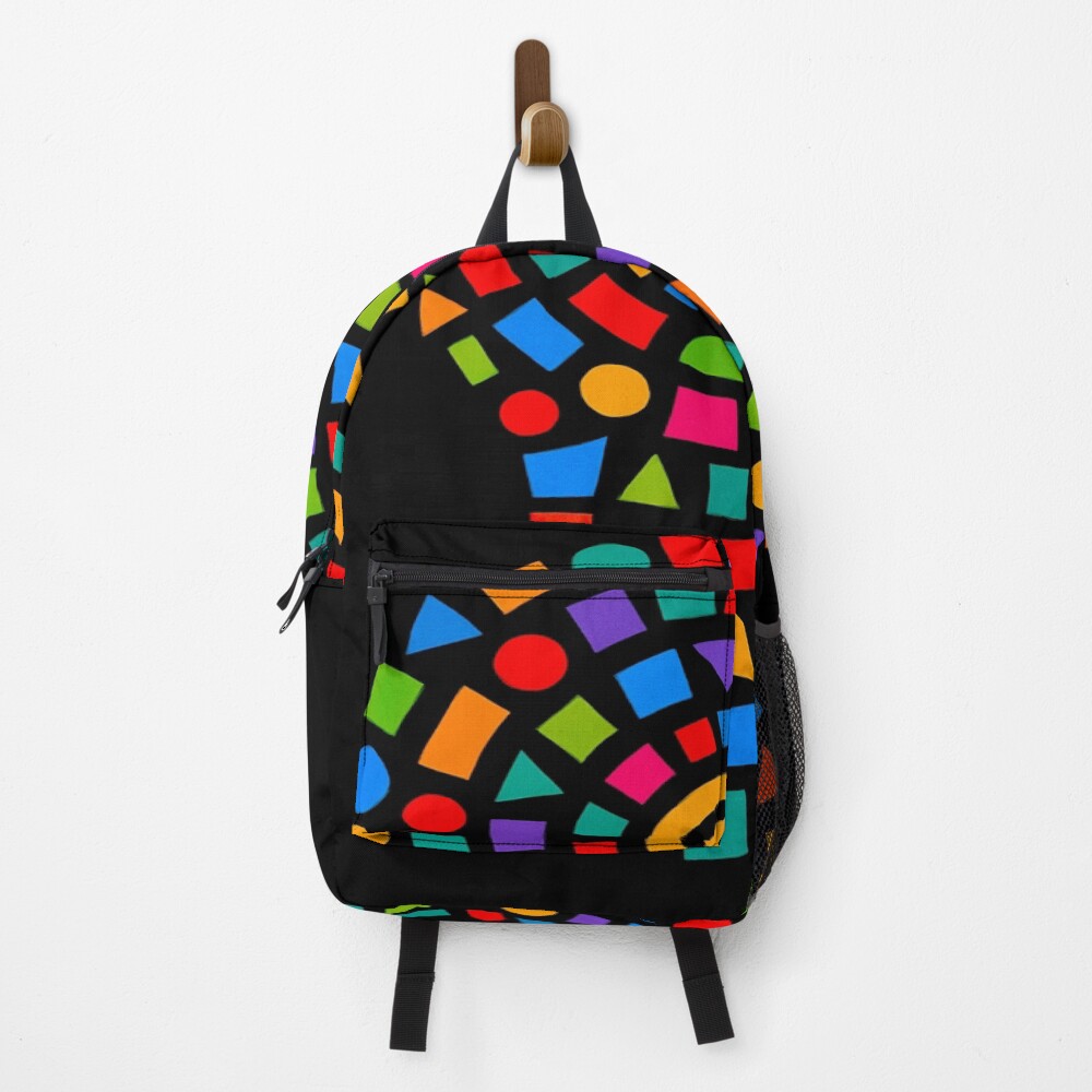 Geometric Mind Spiral Abstract Profile Art on a backpack