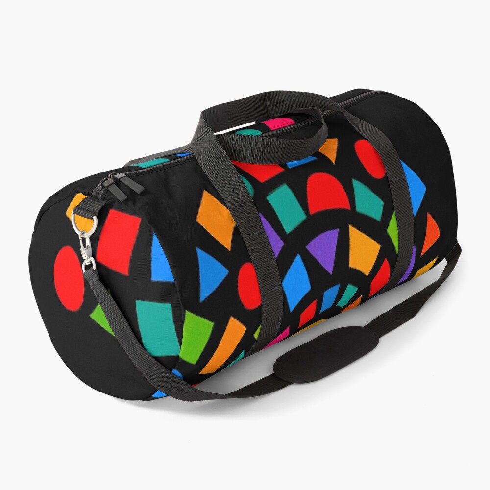 Geometric Mind Spiral Abstract Profile Art on a duffle bag
