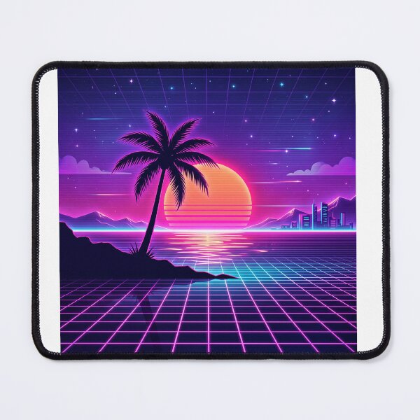 Item preview, Retro 80s Synthwave Sunset Palm Tree Neon Aesthetic Art designed and sold by ryanguas.