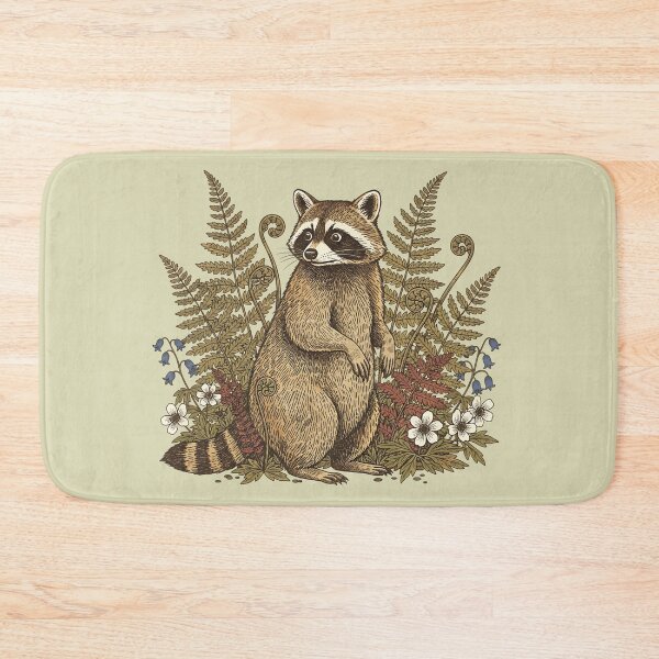 Item preview, Botanical Raccoon Forest Flora Nature Art designed and sold by BirdsnStuff.