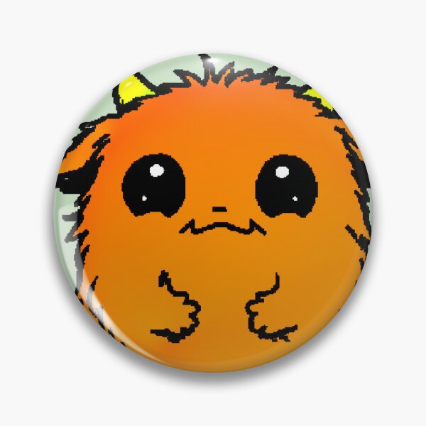 Item preview, Kawaii Orange Hairy Monster with Little Horns Pixel designed and sold by AstronautMerch.