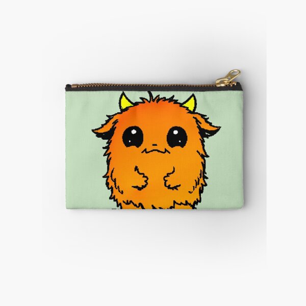 Item preview, Kawaii Orange Hairy Monster with Little Horns Pixel designed and sold by AstronautMerch.