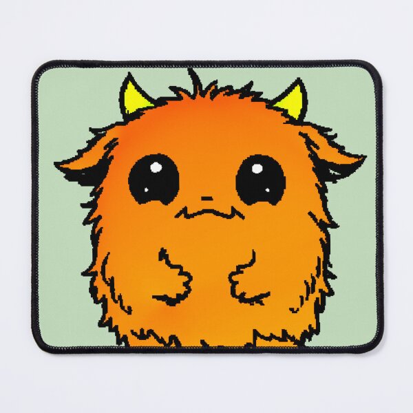 Item preview, Kawaii Orange Hairy Monster with Little Horns Pixel designed and sold by AstronautMerch.