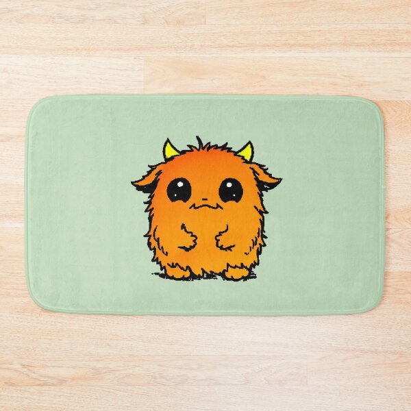 Item preview, Kawaii Orange Hairy Monster with Little Horns Pixel designed and sold by AstronautMerch.