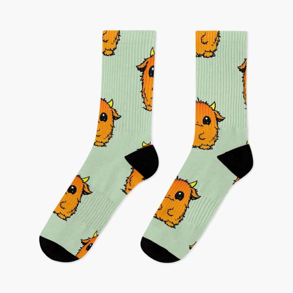 Item preview, Kawaii Orange Hairy Monster with Little Horns Pixel designed and sold by AstronautMerch.