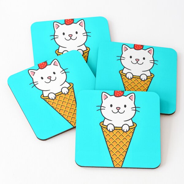 Item preview, Cute Kawaii Cat With Strawberry On His Head designed and sold by Felia001.