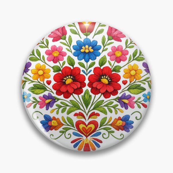 Item preview, Mexican Floral Embroidery | Colorful Folk Art Flowers designed and sold by LuMarks.